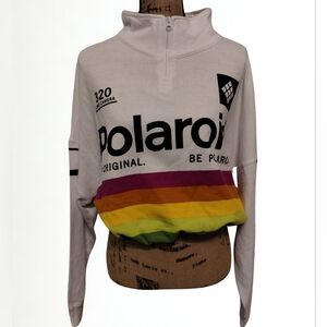Polaroid Half Zip Crop Top Sweatshirt Women's Size L